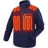 imageVenustas Mens Heated Jacket with Battery Soft Fleece Heated Coat Durable YKK ZipperNavy