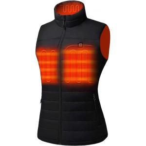 imageVenustas Womens Heated Vest with Battery Lightweight Quilted Vest for WomenCarbon Black