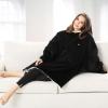 imageVenustas Heated Wearable Blanket Hoodie with Battery Pack 74V Oversized Sherpa Blanket Hoodie Sweatshirt Cozy Warm SoftBlack