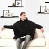 imageVenustas Heated Wearable Blanket Hoodie with Battery Pack 74V Oversized Sherpa Blanket Hoodie Sweatshirt Cozy Warm SoftBlack