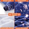 imageVenustas Heated Wearable Blanket Hoodie with Battery Pack 74V Oversized Sherpa Blanket Hoodie Sweatshirt Cozy Warm SoftBlue Star