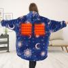 imageVenustas Heated Wearable Blanket Hoodie with Battery Pack 74V Oversized Sherpa Blanket Hoodie Sweatshirt Cozy Warm SoftBlue Star