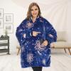 imageVenustas Heated Wearable Blanket Hoodie with Battery Pack 74V Oversized Sherpa Blanket Hoodie Sweatshirt Cozy Warm SoftBlue Star