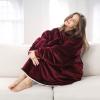 imageVenustas Heated Wearable Blanket Hoodie with Battery Pack 74V Oversized Sherpa Blanket Hoodie Sweatshirt Cozy Warm SoftRed Wine