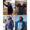imageVenustas 12V Lightweight Mens Heated Jacket with Battery Versatile Soft Shell Heated Coat with Detachable HoodNavy