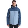 imageVenustas 12V Lightweight Mens Heated Jacket with Battery Versatile Soft Shell Heated Coat with Detachable HoodNavy Blue  Light Blue