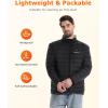 imageVenustas Mens Recycled Heated Down Jacket with Battery Pack Lightweight Electric Puffer Coat 90 Down Heated ClothingBlack