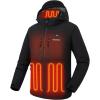 imageVenustas 12V Lightweight Mens Heated Jacket with Battery Versatile Soft Shell Heated Coat with Detachable HoodBlack