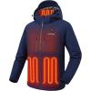 imageVenustas 12V Lightweight Mens Heated Jacket with Battery Versatile Soft Shell Heated Coat with Detachable HoodNavy