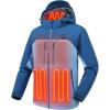 imageVenustas 12V Lightweight Mens Heated Jacket with Battery Versatile Soft Shell Heated Coat with Detachable HoodNavy Blue  Light Blue