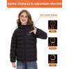imageVenustas Kids Heated Jacket with Battery Pack Girls Lightweight Electric Heated CoatBlack