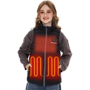 imageVenustas Kids Heated Vest with Battery Pack Girls Lightweight Electric Heated VestBlack