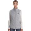 imageVenustas Quilted Heated Vest for Women with Battery Lightweight Heated Clothing Ladies Rechargeable Electric Heating VestLight Gray
