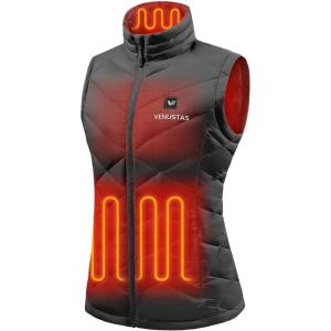 imageVenustas Quilted Heated Vest for Women with Battery Lightweight Heated Clothing Ladies Rechargeable Electric Heating VestBlack