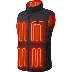 imageVenustas Mens 12V DualControl Heated Vest with Battery Durable Quilted Heated Clothing for Winter Work ampamp Outdoor UseBlack