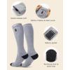 imageVenustas Heated Socks Women Men Rechargeable Electric Socks with Battery Washable Unisex Sock for Ski HuntingGray