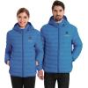 imageVenustas Unisex Heated Jacket with Battery Heated Coat for Women and Men with Detachable HoodSapphire Blue