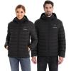 imageVenustas Unisex Heated Jacket with Battery Heated Coat for Women and Men with Detachable HoodUpgrade Black