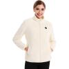 imageVenustas Womens Fleece Heated Jacket with Battery Pack Soft Lightweight Heating Coat for Outdoor ActivitiesMilk White