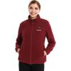 imageVenustas Womens Fleece Heated Jacket with Battery Pack Soft Lightweight Heating Coat for Outdoor ActivitiesRed Wine