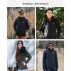 imageVenustas Womens Heated Jacket with Battery Waterproof and Insulated Heated Coat with Detachable Hood Slim FitBlack