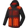 imageVenustas Mens Heated Jacket with Battery 11Hour Warmth Waterproof Detachable Hood Perfect for Outdoor Winter ActivitiesBlack