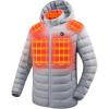 imageVenustas Unisex Heated Jacket with Battery Heated Coat for Women and Men with Detachable HoodLight Gray