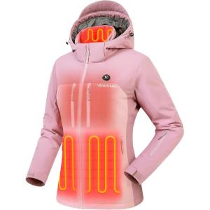 imageVenustas 12V Lightweight Heated Jacket for Women with Battery Versatile Softshell Heated Coat Slim Fit Heated ClothingDark Alpine RoseAlpine Rose