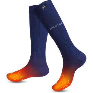 imageVenustas Heated Socks with Battery for Men Women Rechargeable Heated Socks For Hunting Ski and Feet WarmNavy