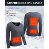 imageVenustas Womens Heated Shirt Thermal Underwear with 5V Battery Pack Winter Warm Base Layer Top ampamp Bottom Set Long JohnsGray Top