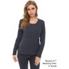 imageVenustas Womens Heated Shirt Thermal Underwear with 5V Battery Pack Winter Warm Base Layer Top ampamp Bottom Set Long JohnsGray Top