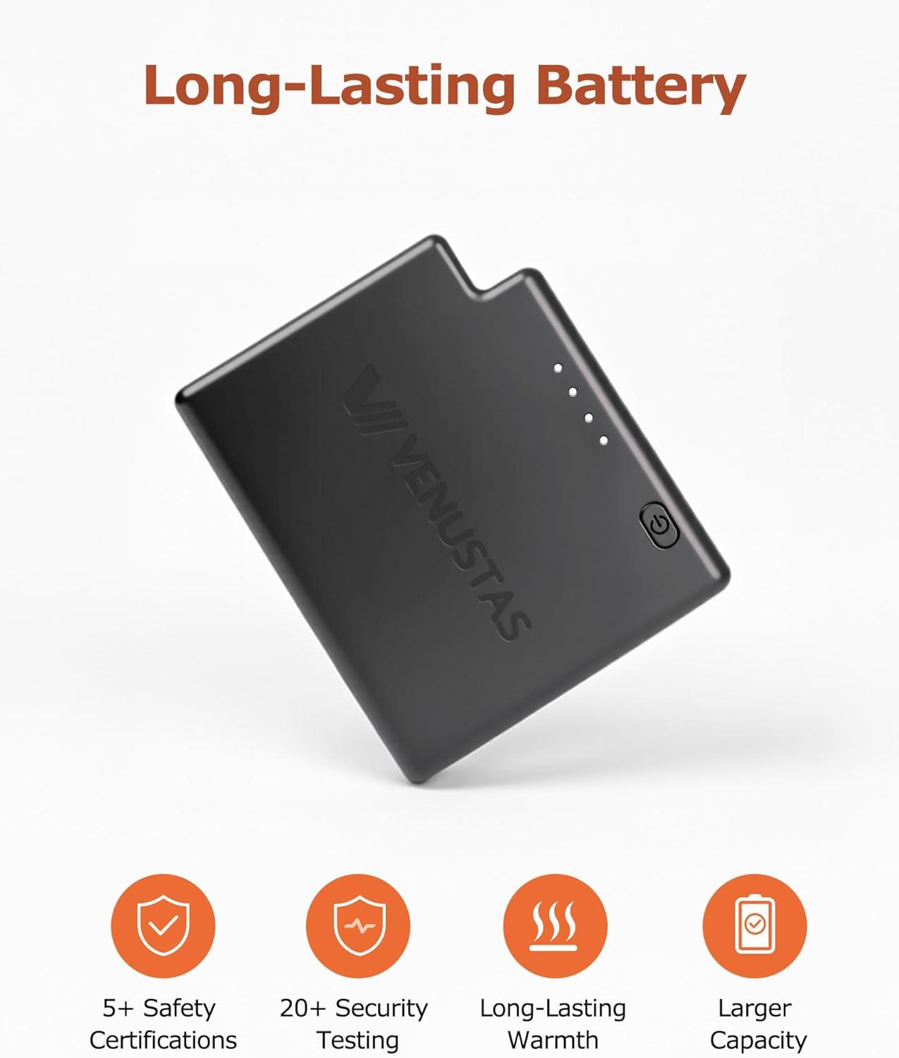 imageVenustas Heated Mittens for Men ampamp Women 14H Battery Gloves with Smart Temperature Control Waterproof Leather Ski GlovesBlack