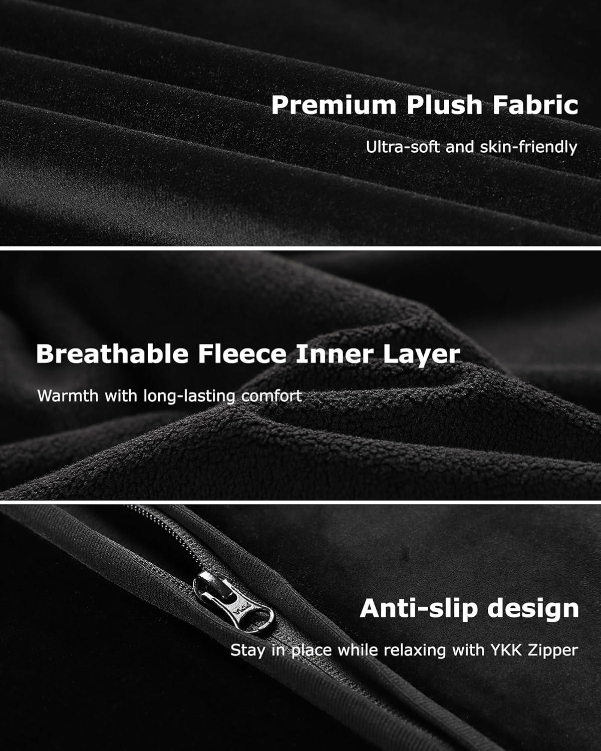 imageVenustas Heated Throw Blanket with Battery Portable Heated Shawl Soft Fleece Zipper Design for Outdoor ampamp Home