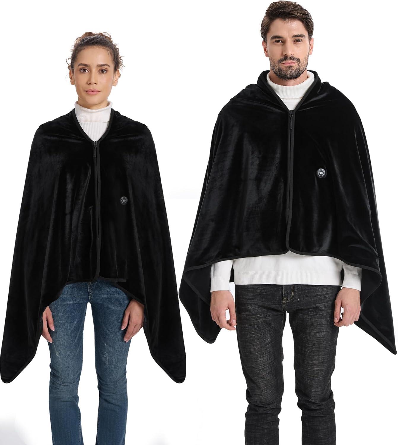 imageVenustas Heated Throw Blanket with Battery Portable Heated Shawl Soft Fleece Zipper Design for Outdoor ampamp Home