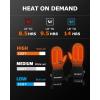 imageVenustas Heated Mittens for Men ampamp Women 14H Battery Gloves with Smart Temperature Control Waterproof Leather Ski GlovesBlack