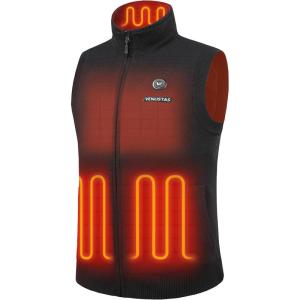imageVenustas Mens Heated Sweater Vest with Battery 11Hours Warmth Lightweight Soft Knit Heated Vest for OutdoorBlack