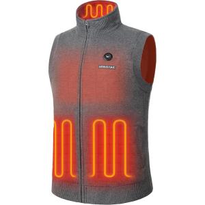 imageVenustas Mens Heated Sweater Vest with Battery 11Hours Warmth Lightweight Soft Knit Heated Vest for OutdoorDark Gray
