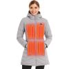imageVenustas Womens Long Heated Jacket with Battery Pack 100 Recycled Quilted Electric Puffer Winter Coat with HoodGray