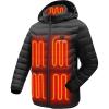 imageVenustas Unisex Heated Jacket Up to 20 Hours Warmth 6 Heat Zones Heated Coat with Battery for Men and WomenBlack