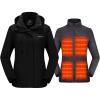 imageVenustas Womens 3in1 Heated Jacket with Battery Waterproof Skiing Jacket with HoodGrey