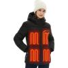 imageVenustas Womens Heated Down Jacket with Battery ampamp Detachable Hood 5 Heating Zones Electric Winter Coat for Outdoor ampamp TravelBlack