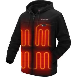 imageVenustas 12V DualControl Heated Hoodie with Battery for Men ampamp Women WaterRepellent Unisex Heated Coat for Outdoor WorkBlack
