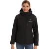 imageVenustas Womens Heated Jacket with Battery 20 Hours Warmth Waterproof Insulated Heated Coat with Detachable HoodBlack