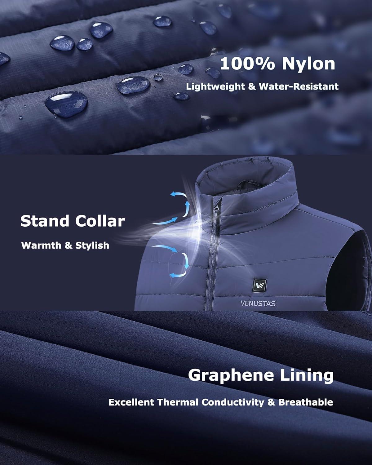 imageVenustas Womens Heated Vest with Battery Lightweight Quilted Vest for WomenNavy