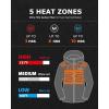 imageVenustas Unisex Heated Hoodie with Battery FullZip Heated Jacket for Women and MenBlack