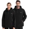 imageVenustas Unisex Heated Hoodie with Battery QuarterZip Pullover Sweatshirt with 6 Heating Zones for Men ampamp WomenBlack
