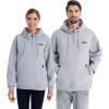 imageVenustas Unisex Heated Hoodie with Battery QuarterZip Pullover Sweatshirt with 6 Heating Zones for Men ampamp WomenHeather Gray
