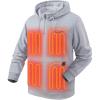 imageVenustas Unisex Heated Hoodie with Battery QuarterZip Pullover Sweatshirt with 6 Heating Zones for Men ampamp WomenHeather Gray