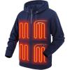 imageVenustas Unisex Heated Hoodie with Battery QuarterZip Pullover Sweatshirt with 6 Heating Zones for Men ampamp WomenNavy