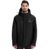 imageVenustas Mens Heated Jacket with Battery Pack Windproof Electric Insulated Heated Coat with Detachable HoodBlack